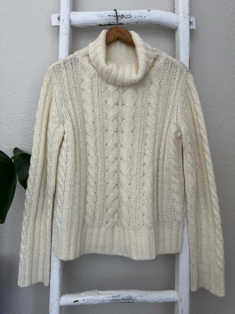 Tommy Hilfiger Ivory Cable Knit Turtleneck Sweater